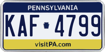 PA license plate KAF4799