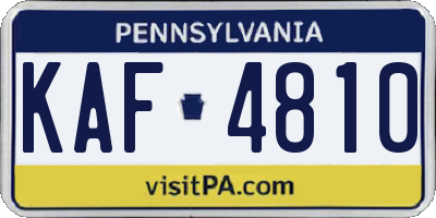 PA license plate KAF4810