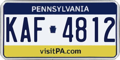 PA license plate KAF4812