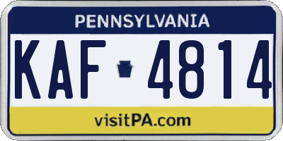 PA license plate KAF4814