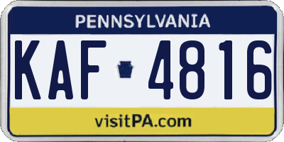 PA license plate KAF4816