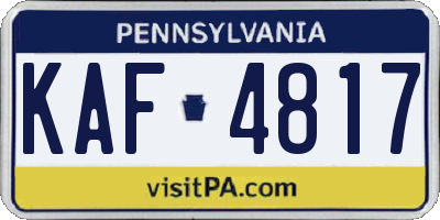 PA license plate KAF4817