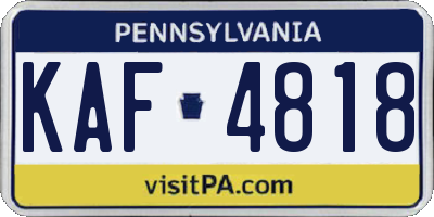 PA license plate KAF4818