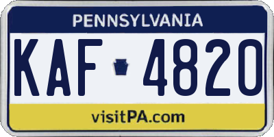 PA license plate KAF4820