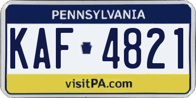 PA license plate KAF4821