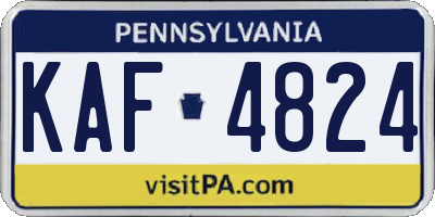 PA license plate KAF4824