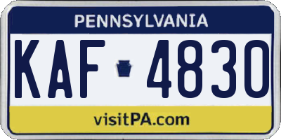 PA license plate KAF4830