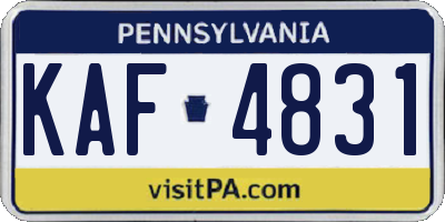 PA license plate KAF4831