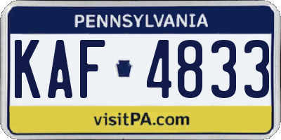 PA license plate KAF4833