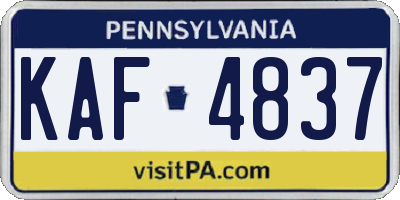 PA license plate KAF4837