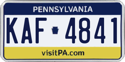 PA license plate KAF4841
