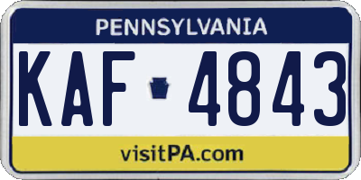 PA license plate KAF4843