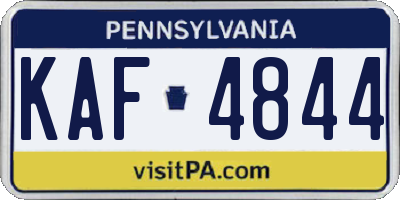 PA license plate KAF4844