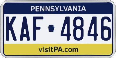 PA license plate KAF4846