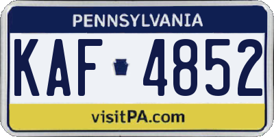 PA license plate KAF4852