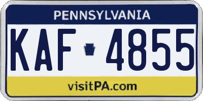 PA license plate KAF4855