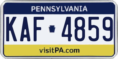 PA license plate KAF4859