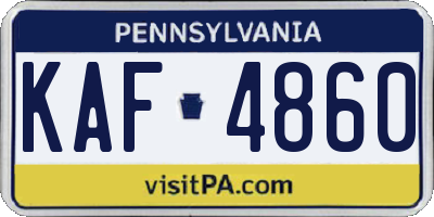 PA license plate KAF4860
