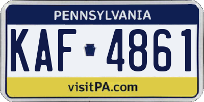 PA license plate KAF4861