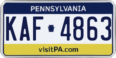 PA license plate KAF4863