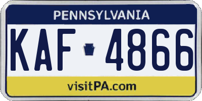 PA license plate KAF4866