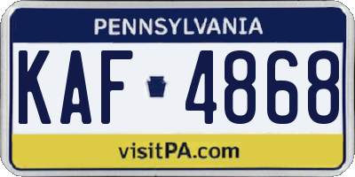 PA license plate KAF4868