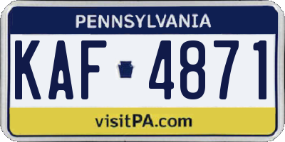 PA license plate KAF4871