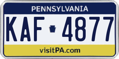 PA license plate KAF4877