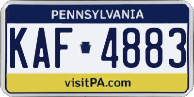 PA license plate KAF4883