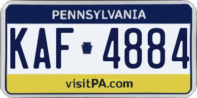PA license plate KAF4884