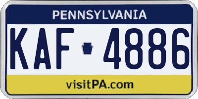 PA license plate KAF4886
