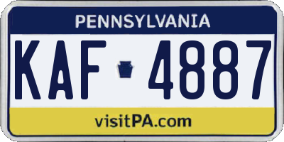 PA license plate KAF4887