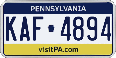 PA license plate KAF4894