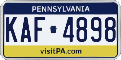 PA license plate KAF4898
