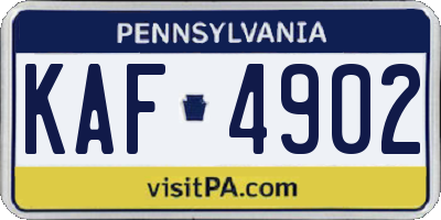 PA license plate KAF4902