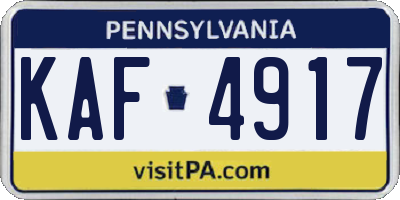 PA license plate KAF4917