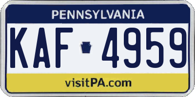 PA license plate KAF4959