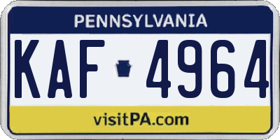 PA license plate KAF4964