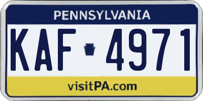 PA license plate KAF4971