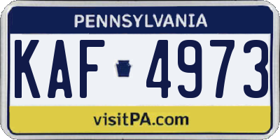 PA license plate KAF4973