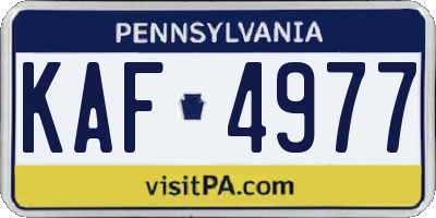 PA license plate KAF4977