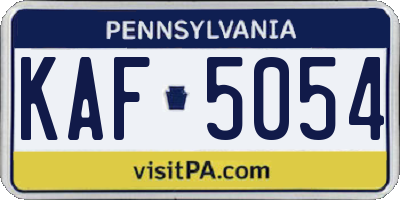 PA license plate KAF5054