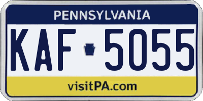 PA license plate KAF5055