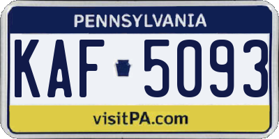 PA license plate KAF5093