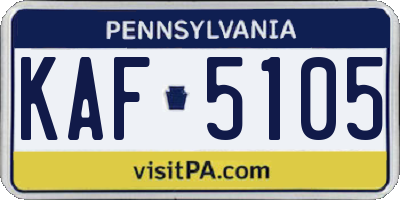 PA license plate KAF5105