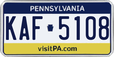 PA license plate KAF5108
