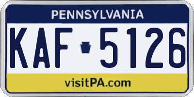 PA license plate KAF5126