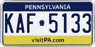PA license plate KAF5133