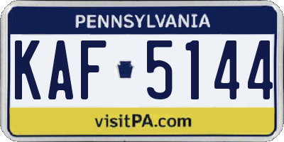 PA license plate KAF5144
