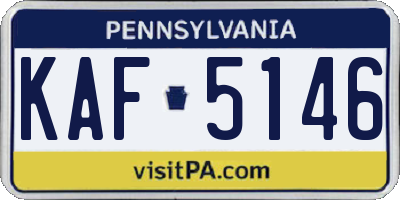 PA license plate KAF5146